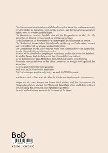Text beschreibt die Rolle der Gottesmutter als Fürsprecherin, Mutter der Barmherzigkeit und Himmelskönigin. Barcodes unten.