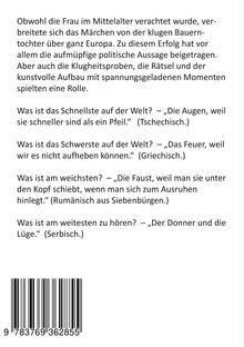 Texte über die Verbreitung eines Märchens, Klugheitsproben, Rätsel und künstlerischen Aufbau mit Beispielen. Darunter ein Barcode.