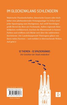 "Im Glockenklang Schlendern - 12 Themen - 12 Spaziergänge: Die Gesichter der Stadt entdecken!" Orangefarbener Hintergrund.