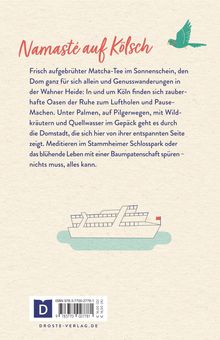 "Namasté auf Kölsch" steht groß oben. Links ein Papagei, unten eine einfache Illustration eines Schiffs.