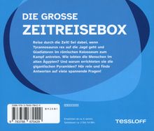 „DIE GROSSE ZEITREISEBOX“ in großer, weißer Schrift auf blauem Hintergrund. Unten rechts steht „TESSLOFF“.