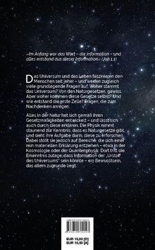 Zitat: „Im Anfang war das Wort – die Information – und alles entstand aus dieser Information“ (Joh 1,1). Text über Universum. Preis: EUR 15,00.