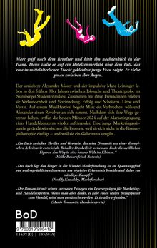 Marc griff nach dem Revolver. Figuren fallen in gelb, rot und blau vor schwarzen und goldenen Streifen.
