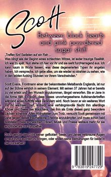 "Scott. Between black hearts and pink powdered sugar shit!" steht geschrieben. Im Hintergrund Lichter und Unschärfe.
