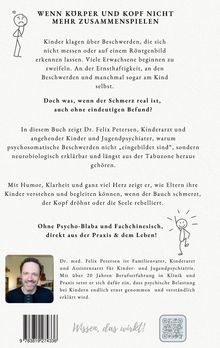 „Wenn Körper und Kopf nicht mehr zusammenspielen“. Stickfiguren: traurige links, fröhliche rechts. Porträt von lächelndem Mann unten links.