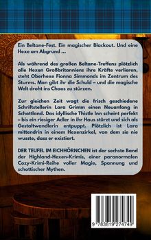 Ein Beltane-Fest. Ein magischer Blackout. Und eine Hexe am Abgrund... Der Hintergrund zeigt ein Holz-Interieur.