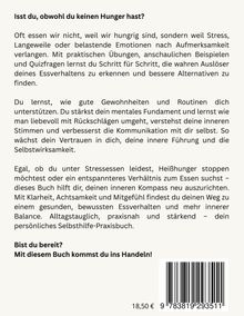 Der Text beschreibt Selbsthilfe bei emotionalem Essen durch Übungen und Routinen für bewussteres Essverhalten. Preis: 18,50 €.