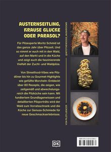 AUSTERNSEITLING, KRAUSE GLUCKE ODER PARASOL? Verschiedene Pilzarten und Gerichte. Ein Mann im Wald, ein Pilz und ein Pilzgericht.