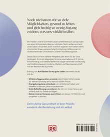 Oben steht: "Noch nie hatten wir so viele Möglichkeiten, gesund zu leben..." Unten: "Denn deine Gesundheit ist kein Projekt..." Links und rechts sind blaue und rote Kreise. Unten ein Logo mit den Buchstaben "DK".