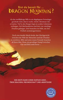 Titel: "Bist du bereit für ... DRAGON MOUNTAIN?" Beschreibung eines Fantasy-Abenteuers mit Drachen, Freundschaft, Kampf.