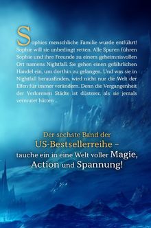 Text über Sophies Abenteuer in "Nightfall". Der sechste Band der US-Bestsellerreihe verspricht Magie und Spannung! Im Hintergrund eine mystische Landschaft.