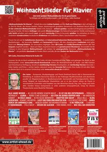 Weihnachtslieder für Klavier. Sehr leicht spielbare Weihnachtsklassiker inkl. QR-Codes & Audio. Rote Hintergrundfarbe, Notenübersicht.