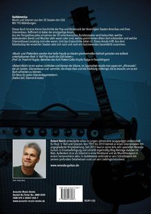 Rückseite eines Buches mit Infos zur Pop- und Rockmusik der USA, Gitarrenabbildung und Foto des Autors Robert Walch.