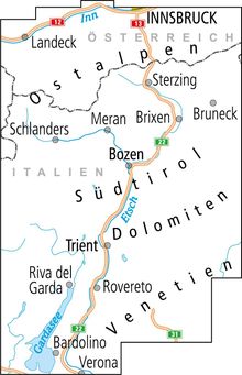 ADFC-Radtourenkarte 28 Südtirol, Trentino, Gardasee 1:150.00, Karten