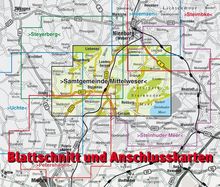 Mittelweser (Landesbergen, Stolzenau) mit Steinhuder Meer, KVplan, Radkarte/Wanderkarte/Stadtplan, 1:30.000 / 1:12.500, Karten
