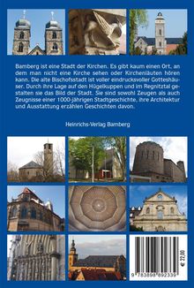 Text: "Bamberg ist eine Stadt der Kirchen... Heinrichs-Verlag Bamberg"
Mehrere Fotos von Kirchtürmen und Architektur.