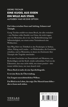 Text über eine Biografie von Georg Tischler, die Stärke, Überwindung und sportliche Erfolge beschreibt. Verlag und ISBN.