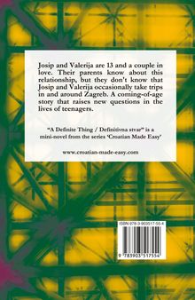 Text über 13-jährige Josip und Valerija, die heimlich Ausflüge um Zagreb machen. Hintergrund grün-gelb, geometrisch.