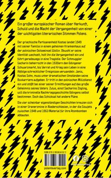 Ein Roman über Herkunft, Schuld und Vergangenheit. Gelber Hintergrund mit schwarzen Blitzmustern. ISBN 9783903634022.