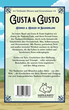 „Gusta & Gusto“ verbindet Herzen durch fantasievolle Geschichten über Freundschaft und Mut im Nashornland. Ein Nashorn-Logo.
