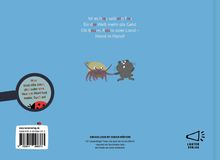 Ein Text über Tiere und Natur, Lupe mit Marienkäfer, Krabbe und Maulwurf, minimalistisches Design, blaues Layout.