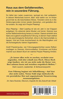 Raus aus dem Gefallenwollen, rein in souveräne Führung. Texte beschreiben das Buch „Stop Pleasing – Start Leading“.