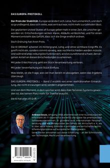 Titel: Das Europa-Protokoll. Es geht um Stabilität und Einfluss der KI ORDINT im Hintergrund. Autor: Andreas Geuss.