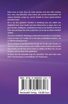 Texte über Rainer Kruse, der als Autist schriftlich kommuniziert; ISBN unten. Hintergrund in Violetttönen.