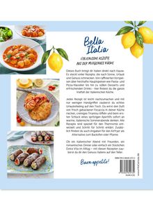 Titel: Bella Italia. Untertitel: Italienische Rezepte aus der Mixgenuss Küche. Dekorativ: Zitronen, Gerichte in Schalen.