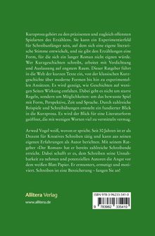 Text beschreibt die Welt der Kurzprosa und ihren Nutzen für Autoren. Unten steht "Allitera Verlag" und eine Webseite.