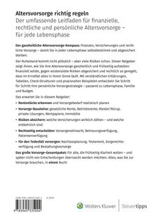 Altersvorsorge richtig regeln: Leitfaden für finanzielle, rechtliche und persönliche Vorsorge in jeder Lebensphase. Preis: €29,99.