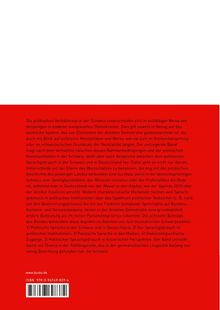 Ein roter Hintergrund mit Text über die politischen Verhältnisse in der Schweiz und Deutschland. Unten ISBN und Website.