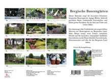 "Bergische Bauerngärten" steht oben. Beschreibung: Kalender mit Fotos von Bauerngärten im Bergischen Land für Gartenfreunde.