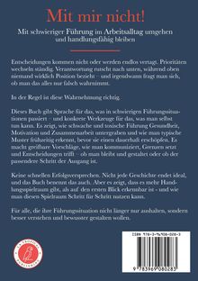 Titel: "Mit mir nicht!"
Untertitel: Umgang mit schwieriger Führung im Arbeitsalltag.  
Beschreibung: Anleitungen und Werkzeuge für bessere Führung.  
Unten links: Rotes Logo mit Vogel.  
ISBN unten rechts.