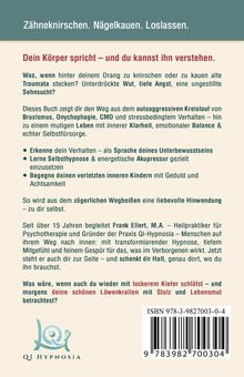 Zähneknirschen. Nägelkauen. Loslassen. Dein Körper spricht – und du kannst ihn verstehen. Logo von Qi Hypnosia links unten.