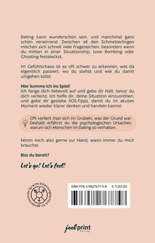 Text über die Herausforderungen und Hilfestellungen beim Dating, mit motivierendem Aufruf: "Bist du bereit? Let’s go! Let’s feel!"