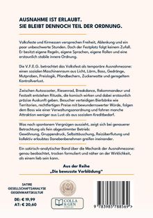 Text über einem satirisch-analytischen Buch: Ausnahme ist erlaubt. Sie bleibt dennoch Teil der Ordnung. Preisangaben: DE: € 19,99, AT: € 20,60.
