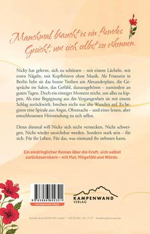 "Manchmal braucht es ein fremdes Gesicht, um sich selbst zu erkennen." Unterer Text: "Ein eindringlicher Roman über..."

Illustration: Rote Blumen und ein Verlag-Logo mit Bergmotiv.