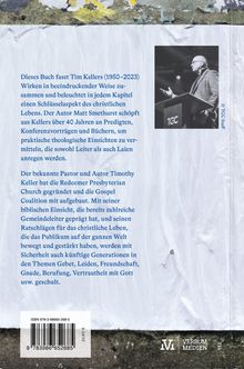 Text beschreibt die Würdigung von Tim Kellers Werk und Einfluss. Foto: Person an einem Rednerpult, rechts im Bild.