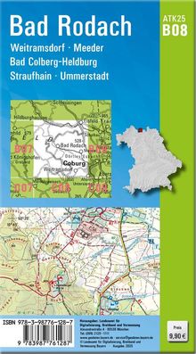 Bad Rodach, Weitramsdorf, Meeder, Bad Colberg-Heldburg, Straufhain, Ummerstadt. Karte, Preis 9,90 €, ATK25 B08.