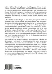 „Latein – jahrhundertelang Sprache des Alltags...“ ISBN 978-3-89893-106-7, 18,90 EUR, Shaker Media.