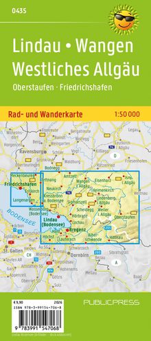 Titel: "Lindau • Wangen Westliches Allgäu". Oben ein lächelndes Sonnen-Logo mit Sonnenbrille. Im Hintergrund eine detaillierte Karte.