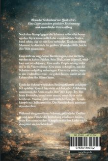 Ein Text über Kyra, Eros und ihr Seelenband, das nach einem Kampf zur Qual wird. Hintergrund: ein kosmisches Bild.