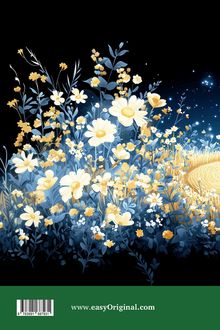 „www.easyOriginal.com“. Eine Illustration von weißen und gelben Blumenblüten vor einem dunklen Hintergrund.