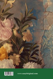www.easyOriginal.com. Illustration mit Blumen vor einem blauen, rissigen Hintergrund. Unten ein grüner Streifen.