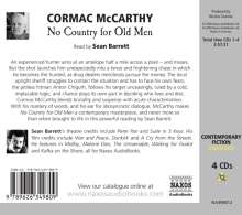 Sean Barrett: Cormac Mccarthy: No Country For Old Men, 4 CDs