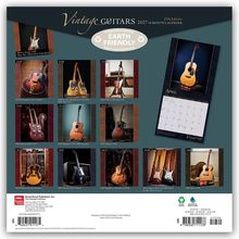 "Vintage Guitars, 2027. Earth Friendly. 1942 D’Angelico New Yorker, 1955 Gibson EDS-1275, 1962 Fender Stratocasters."