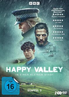 „Besser kann eine Fernsehserie kaum sein“, Happy Valley Staffel 3, FSK 16, BBC, Regenschauerszene mit drei Personen.
