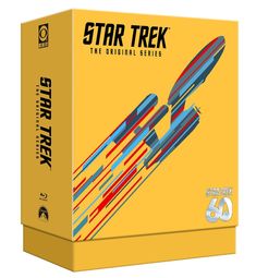 „Star Trek: The Original Series“ Boxset, 60 Jahre, gelb und schwarz, zeigt Figuren, enthält 9 limitierte Edition Lobbykarten.