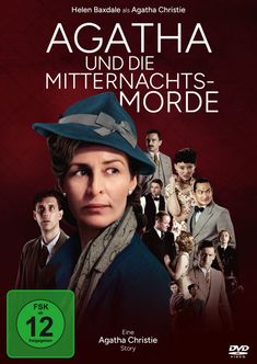 "AGATHA UND DIE MITTERNACHTSMORDE" oben, Frau mit blauem Hut im Vordergrund, FSK 12 Symbol unten links.